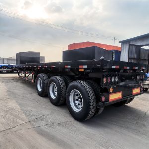 Semi Flatbed Truck Trailer Shipping 20ft 40ft Container