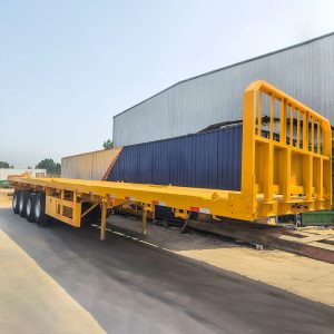 Semi Truck Flatbed Trailer for Sale 4 Axle Air Suspension