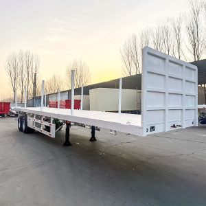 2 Axle Flatbed Semi Trailer With Side Stick Pipe