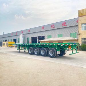 Flatbed Semi Truck Trailer 4 Axle 80 Ton