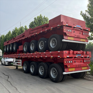 Flatbed Trailer Semi Truck 4 Axle ZW Group Flat Bed Trailer