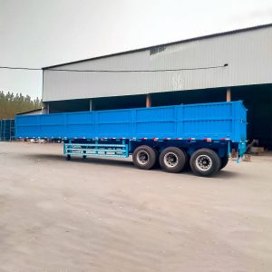 3 Axle Blue Side Wall Semi Trailer
