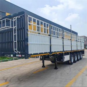 High-Strength Steel Fence Semi Trailer 4 Axle