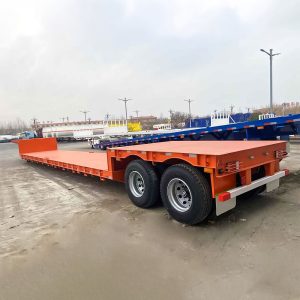 Low Bed Trailer Truck 2 Axle Steel Lowboy