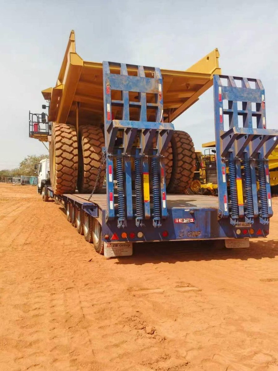 Mining dump trucks and construction logistics